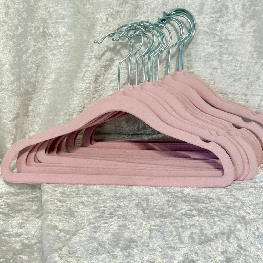 15 Pack Kids Velvet Hangers Non Slip Slim Space Saving‎ Pink